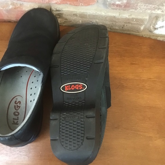 KLOGS Women’s Black Nubuck Leather Slip Resistant Non-marking Comfort Clogs 9 - Picture 4 of 5